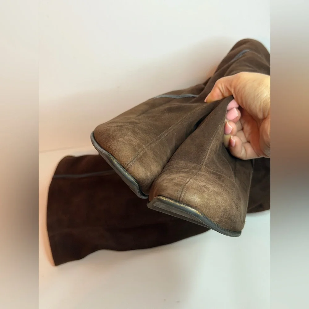 Salvatore Ferragamo Brown Suede Over-the-Knee Boots Size 38